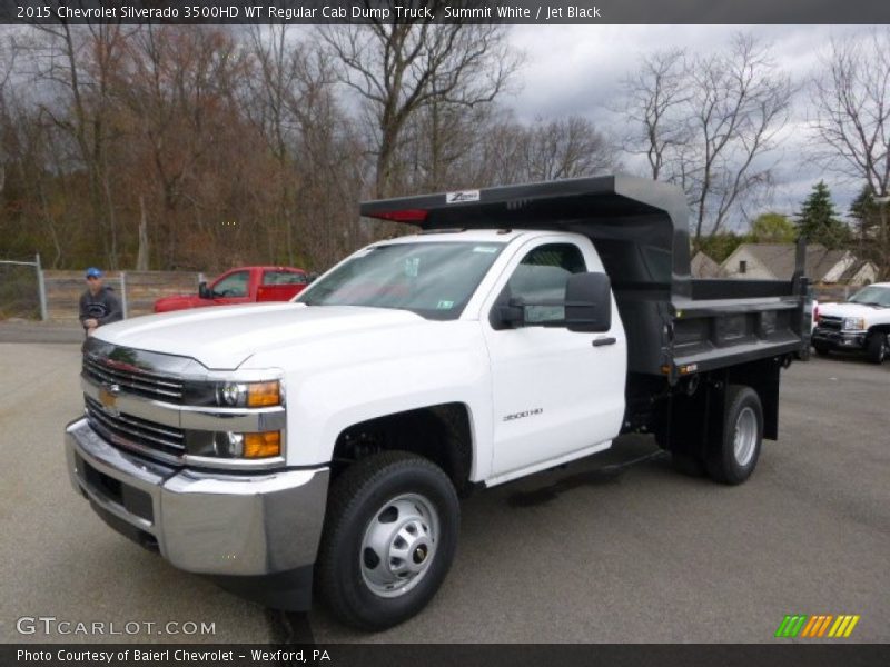 Front 3/4 View of 2015 Silverado 3500HD WT Regular Cab Dump Truck