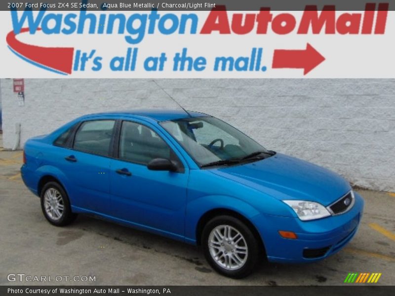 Aqua Blue Metallic / Charcoal/Light Flint 2007 Ford Focus ZX4 SE Sedan