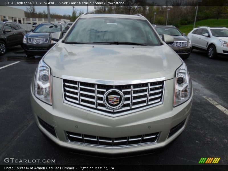 Silver Coast Metallic / Shale/Brownstone 2014 Cadillac SRX Luxury AWD