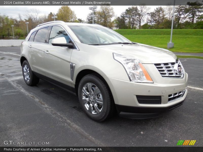 Silver Coast Metallic / Shale/Brownstone 2014 Cadillac SRX Luxury AWD