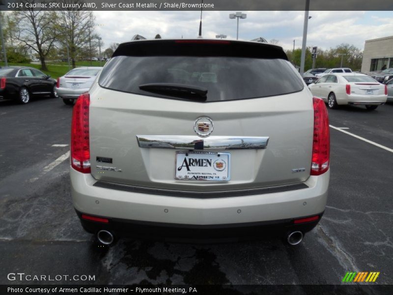 Silver Coast Metallic / Shale/Brownstone 2014 Cadillac SRX Luxury AWD