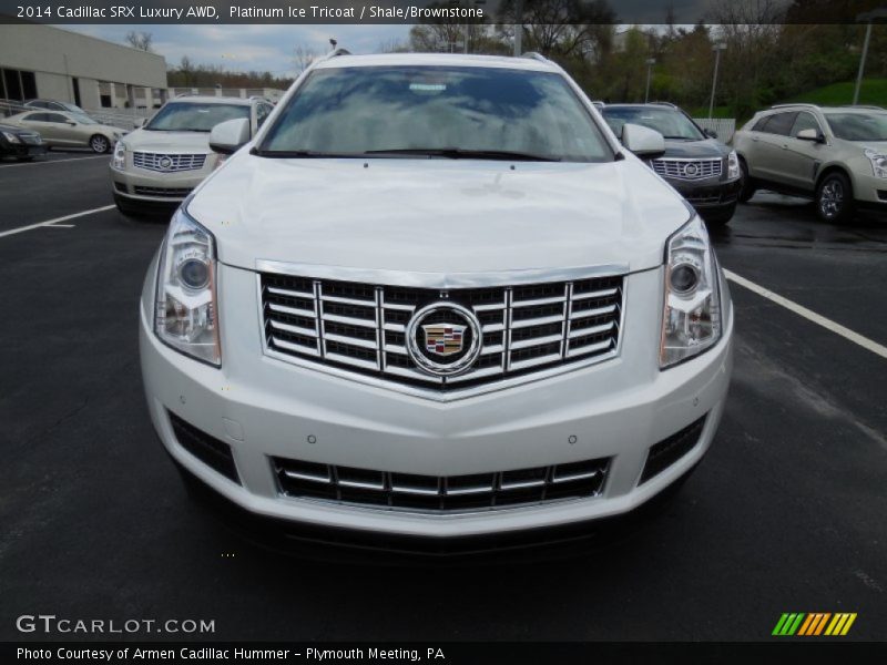 Platinum Ice Tricoat / Shale/Brownstone 2014 Cadillac SRX Luxury AWD