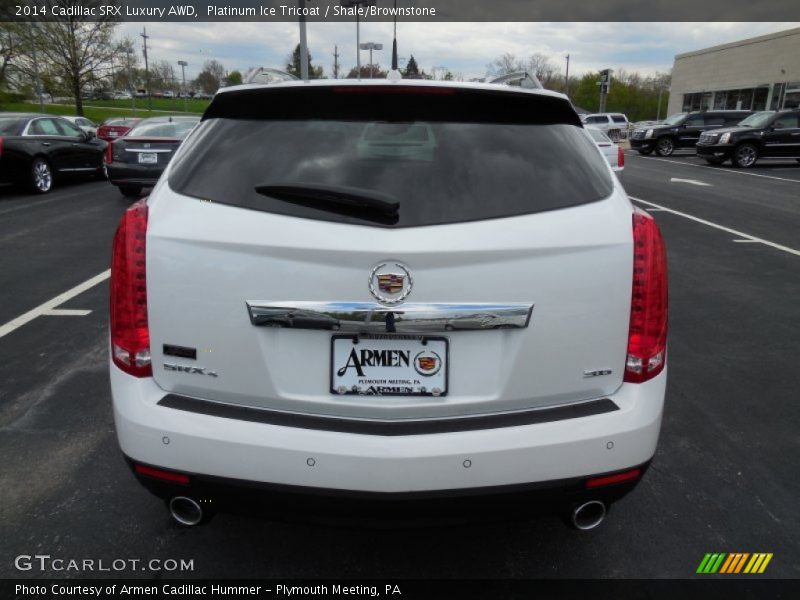 Platinum Ice Tricoat / Shale/Brownstone 2014 Cadillac SRX Luxury AWD