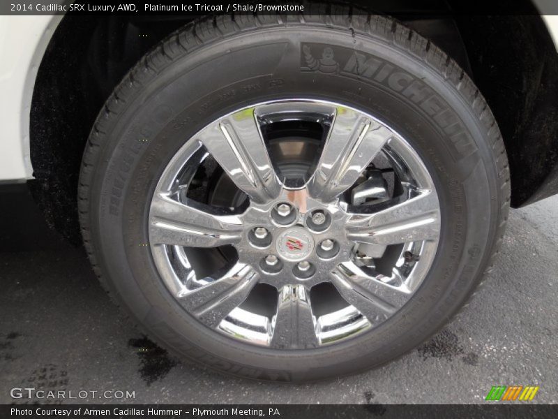 Platinum Ice Tricoat / Shale/Brownstone 2014 Cadillac SRX Luxury AWD