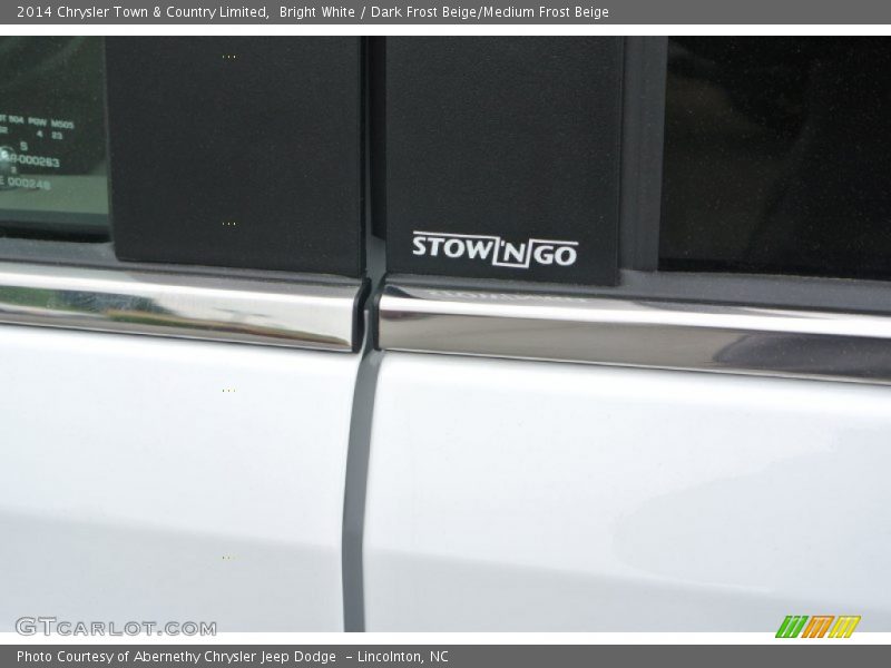 Bright White / Dark Frost Beige/Medium Frost Beige 2014 Chrysler Town & Country Limited