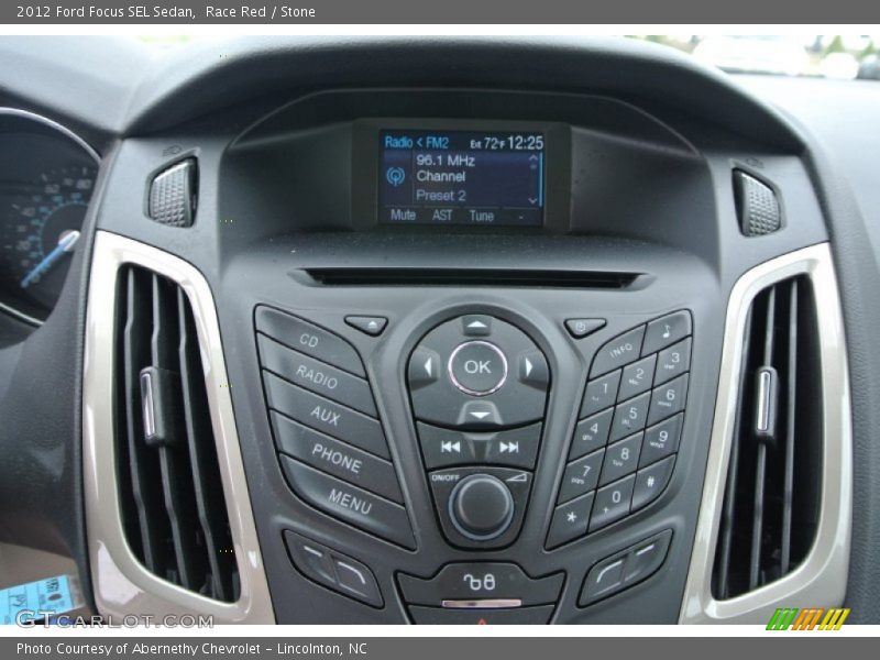 Race Red / Stone 2012 Ford Focus SEL Sedan