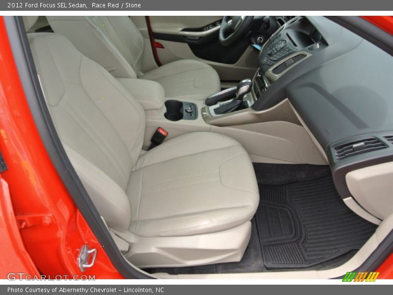 Race Red / Stone 2012 Ford Focus SEL Sedan
