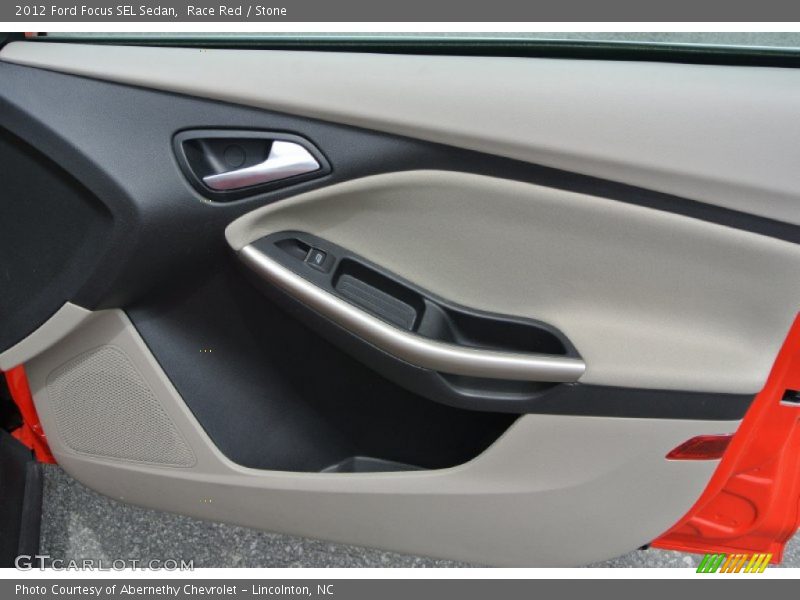 Race Red / Stone 2012 Ford Focus SEL Sedan