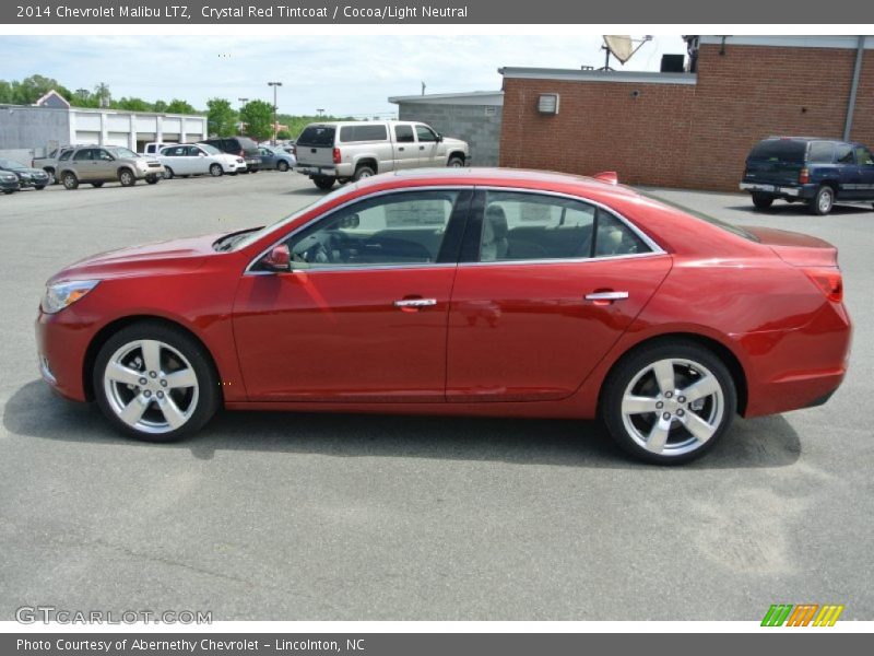 Crystal Red Tintcoat / Cocoa/Light Neutral 2014 Chevrolet Malibu LTZ