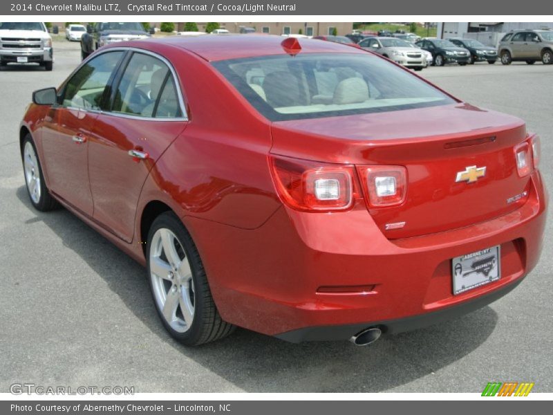 Crystal Red Tintcoat / Cocoa/Light Neutral 2014 Chevrolet Malibu LTZ
