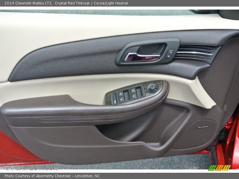 Crystal Red Tintcoat / Cocoa/Light Neutral 2014 Chevrolet Malibu LTZ
