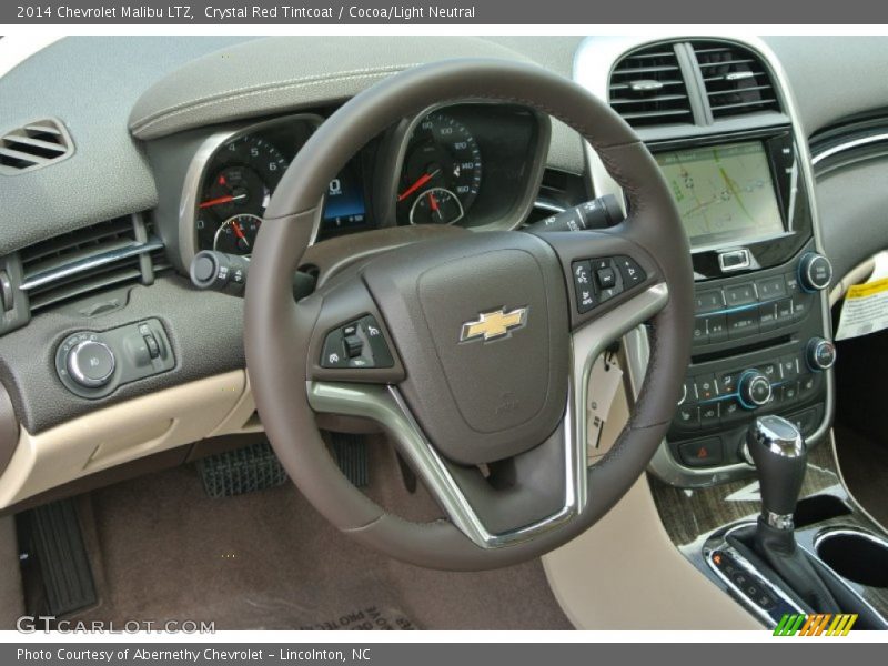 Crystal Red Tintcoat / Cocoa/Light Neutral 2014 Chevrolet Malibu LTZ