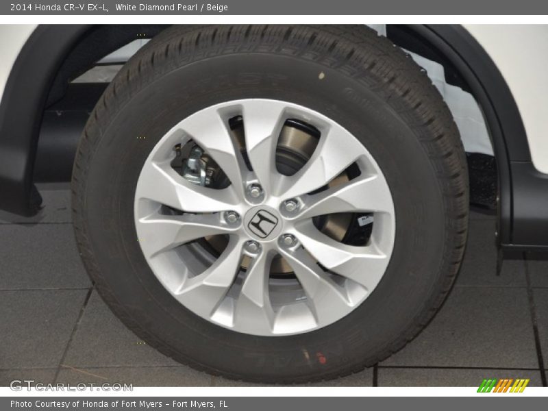White Diamond Pearl / Beige 2014 Honda CR-V EX-L