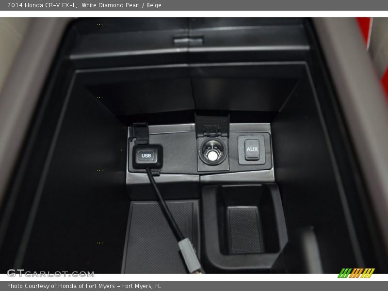 White Diamond Pearl / Beige 2014 Honda CR-V EX-L