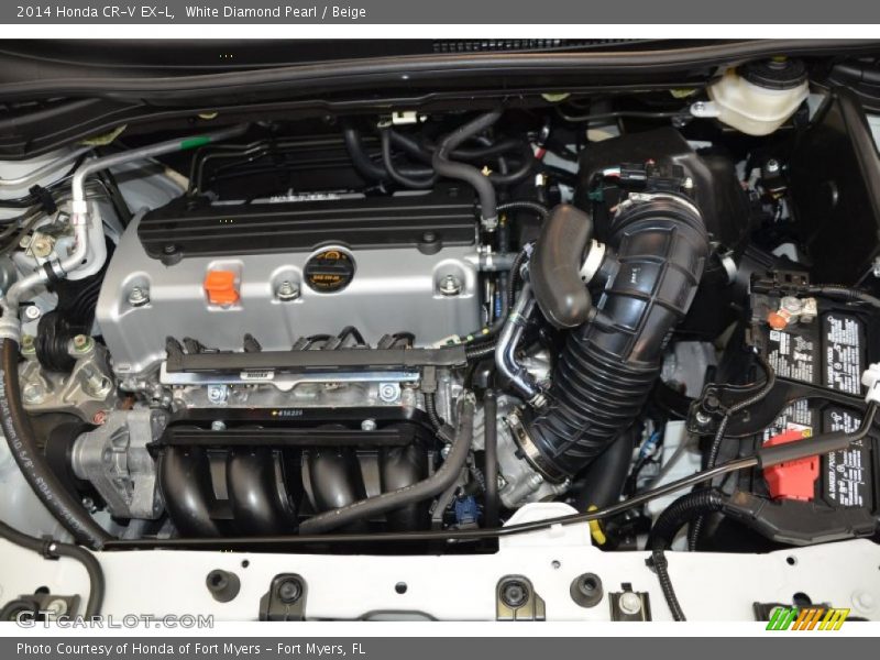 White Diamond Pearl / Beige 2014 Honda CR-V EX-L