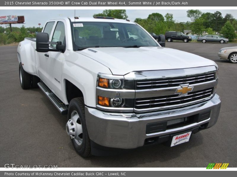 Summit White / Jet Black/Dark Ash 2015 Chevrolet Silverado 3500HD WT Crew Cab Dual Rear Wheel 4x4