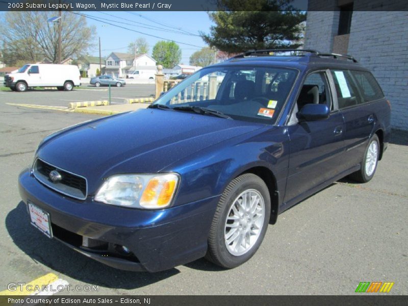 Mystic Blue Pearl / Gray 2003 Subaru Legacy L Wagon