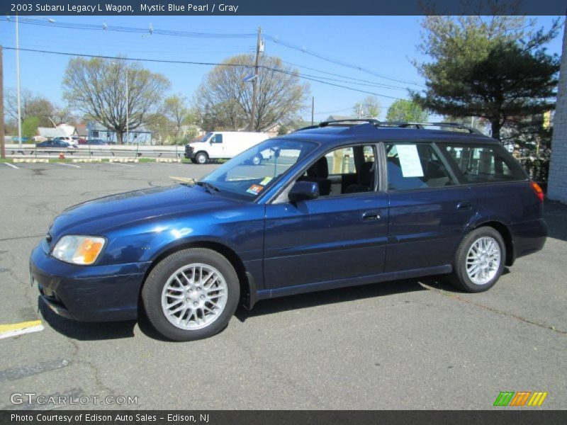 Mystic Blue Pearl / Gray 2003 Subaru Legacy L Wagon