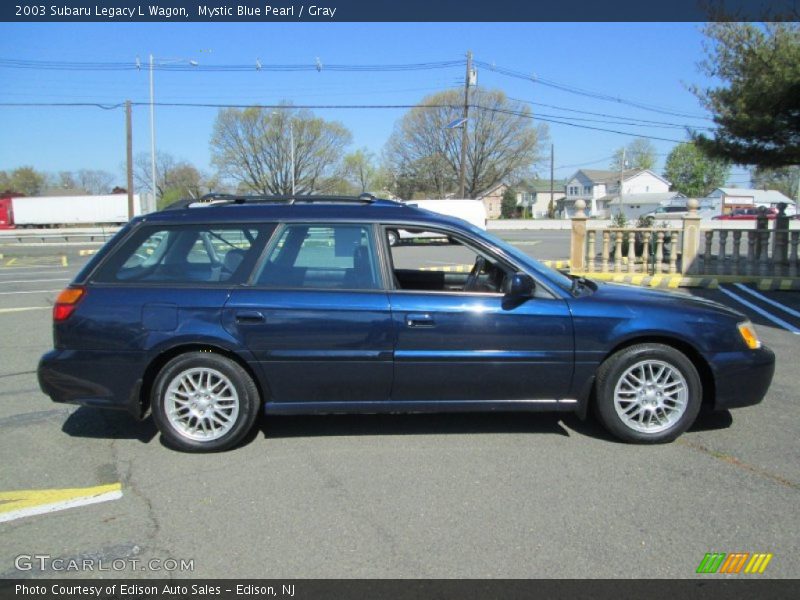 Mystic Blue Pearl / Gray 2003 Subaru Legacy L Wagon