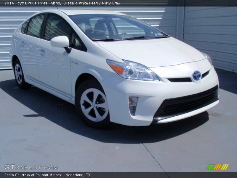 Blizzard White Pearl / Misty Gray 2014 Toyota Prius Three Hybrid