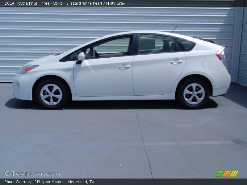 Blizzard White Pearl / Misty Gray 2014 Toyota Prius Three Hybrid