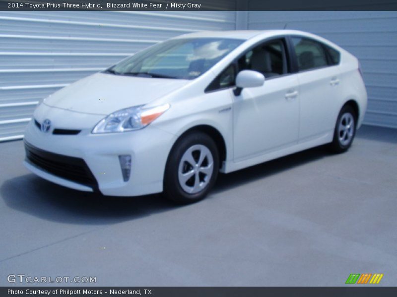 Blizzard White Pearl / Misty Gray 2014 Toyota Prius Three Hybrid