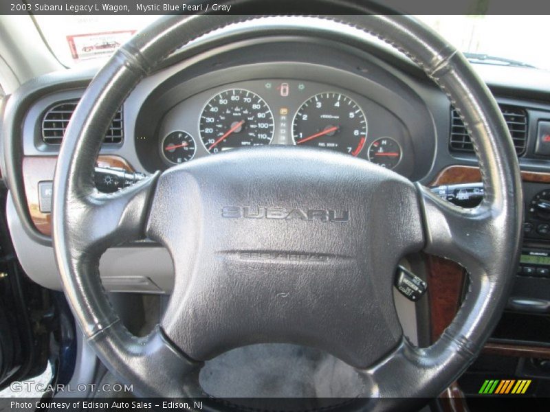 Mystic Blue Pearl / Gray 2003 Subaru Legacy L Wagon