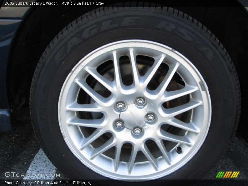 Mystic Blue Pearl / Gray 2003 Subaru Legacy L Wagon