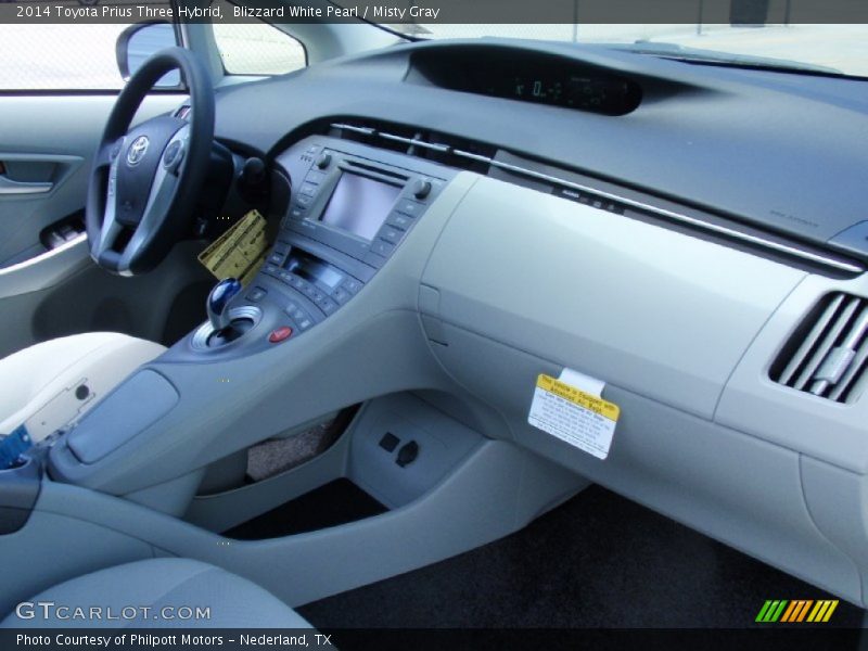 Blizzard White Pearl / Misty Gray 2014 Toyota Prius Three Hybrid