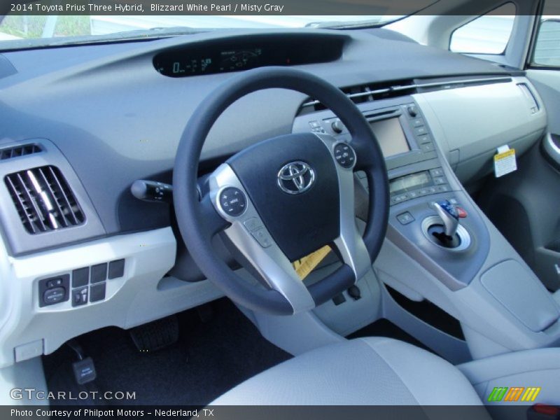 Blizzard White Pearl / Misty Gray 2014 Toyota Prius Three Hybrid