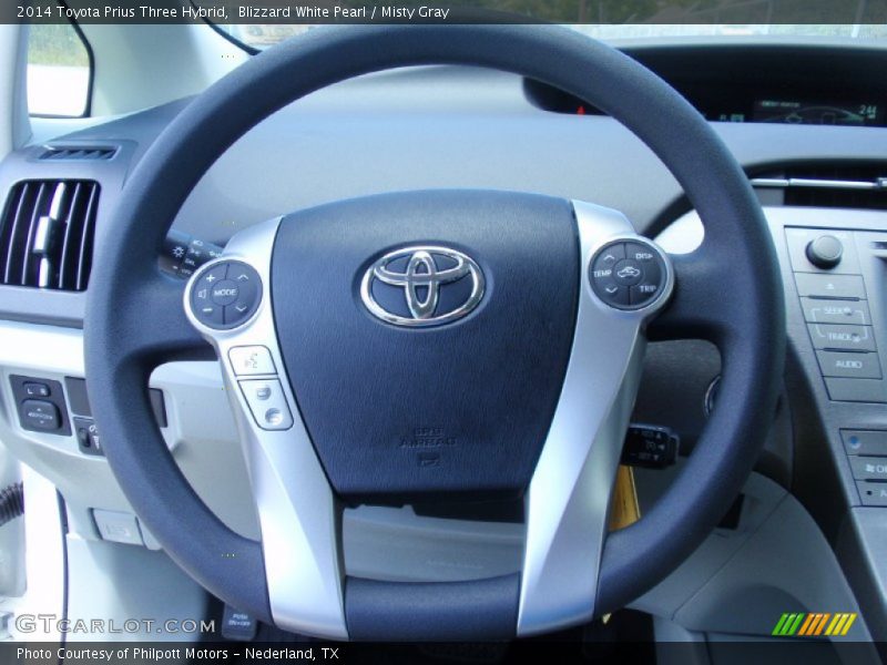 Blizzard White Pearl / Misty Gray 2014 Toyota Prius Three Hybrid