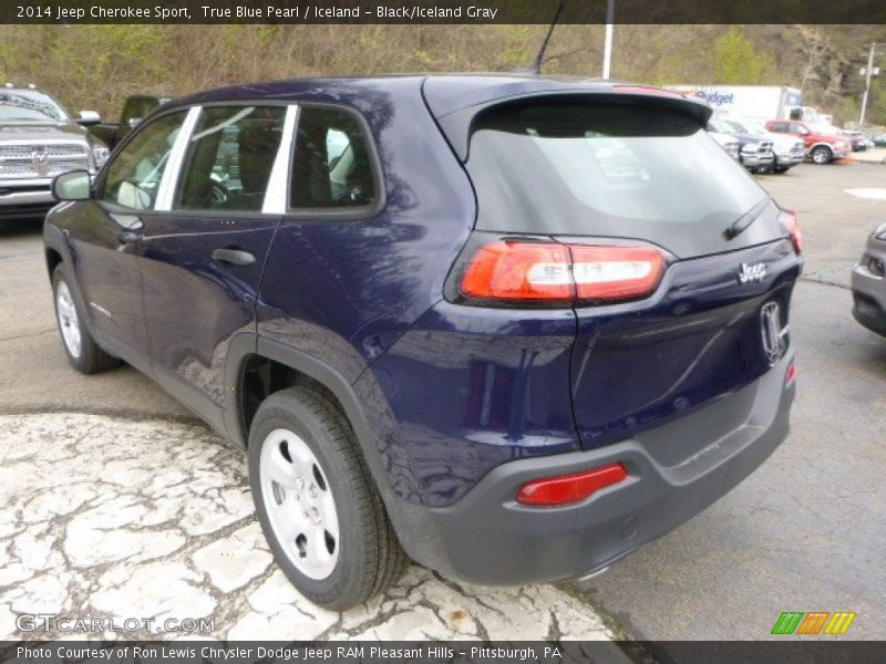 True Blue Pearl / Iceland - Black/Iceland Gray 2014 Jeep Cherokee Sport