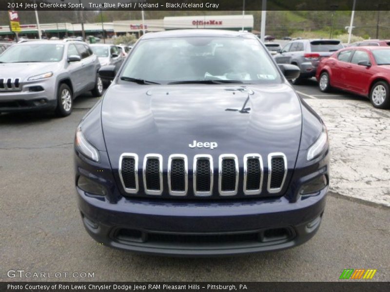True Blue Pearl / Iceland - Black/Iceland Gray 2014 Jeep Cherokee Sport