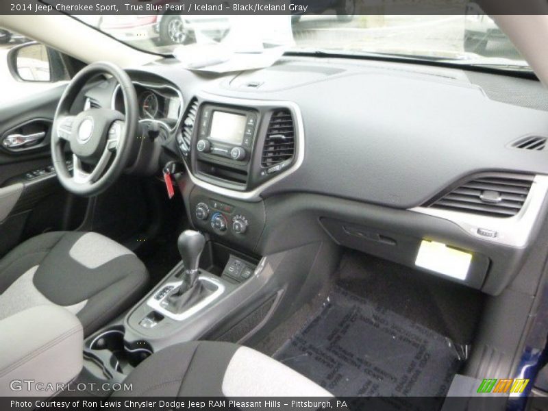 True Blue Pearl / Iceland - Black/Iceland Gray 2014 Jeep Cherokee Sport