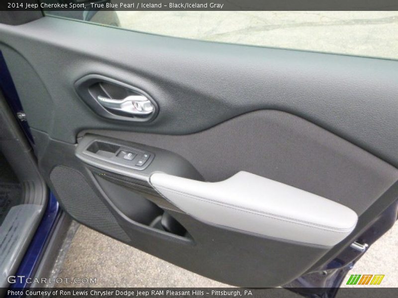 True Blue Pearl / Iceland - Black/Iceland Gray 2014 Jeep Cherokee Sport