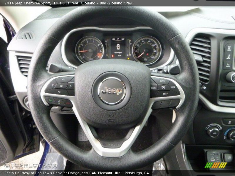True Blue Pearl / Iceland - Black/Iceland Gray 2014 Jeep Cherokee Sport