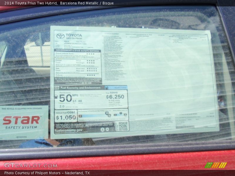 Barcelona Red Metallic / Bisque 2014 Toyota Prius Two Hybrid