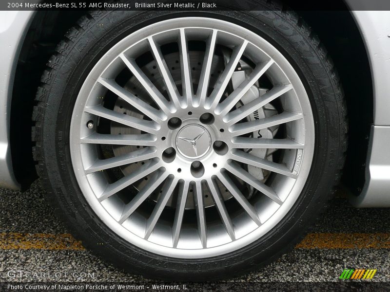 Brilliant Silver Metallic / Black 2004 Mercedes-Benz SL 55 AMG Roadster