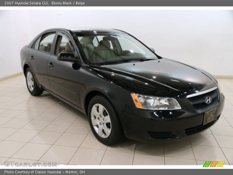 Ebony Black / Beige 2007 Hyundai Sonata GLS
