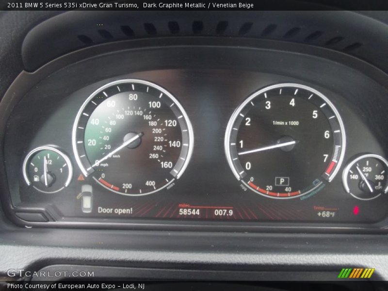Dark Graphite Metallic / Venetian Beige 2011 BMW 5 Series 535i xDrive Gran Turismo