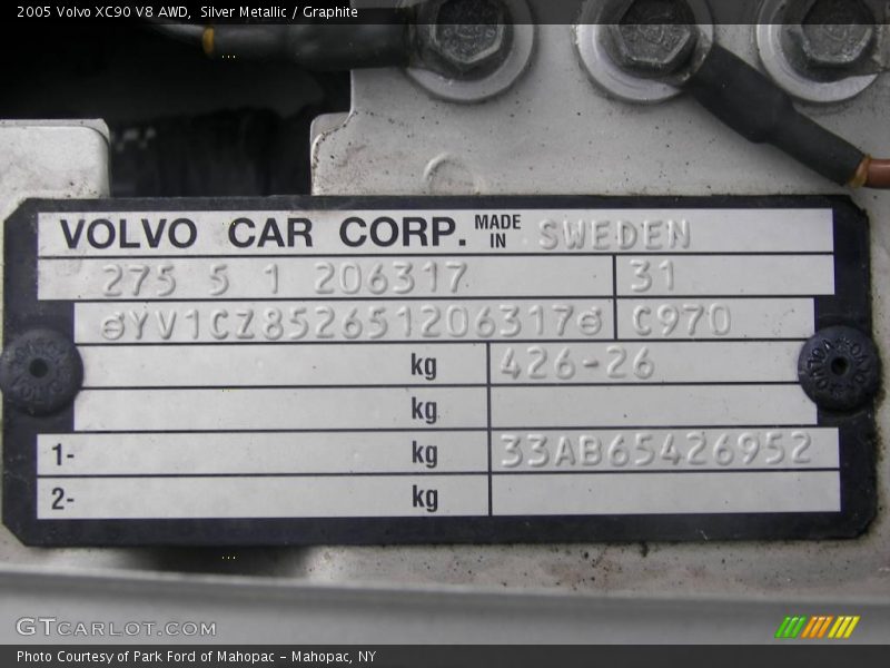 Silver Metallic / Graphite 2005 Volvo XC90 V8 AWD