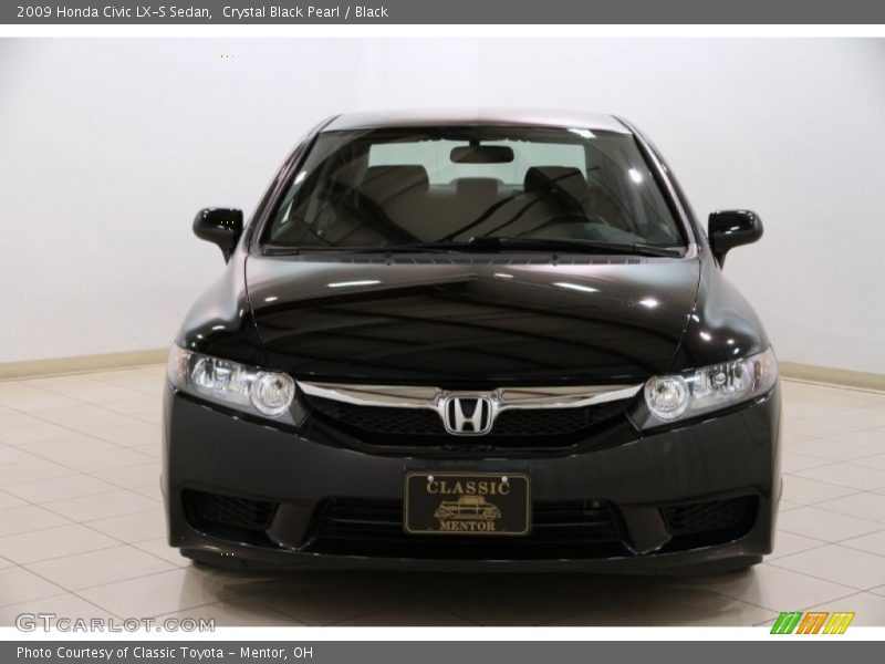 Crystal Black Pearl / Black 2009 Honda Civic LX-S Sedan