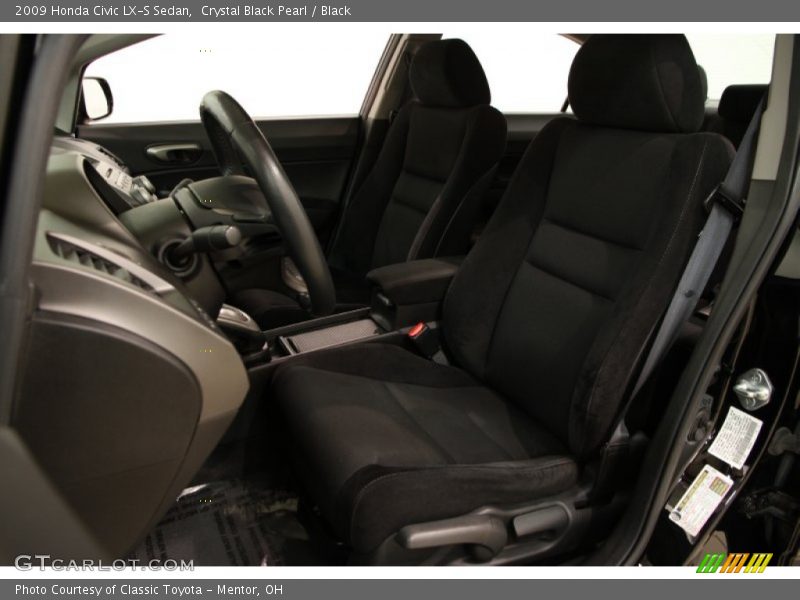 Crystal Black Pearl / Black 2009 Honda Civic LX-S Sedan