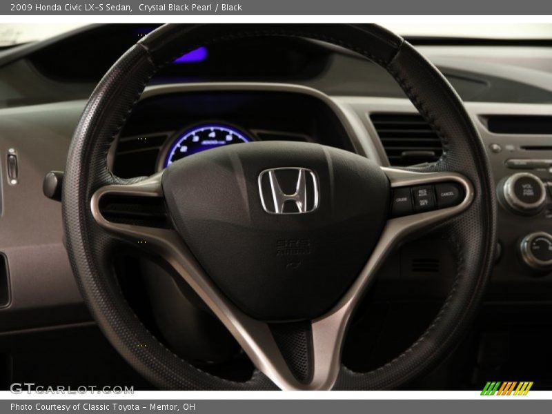 Crystal Black Pearl / Black 2009 Honda Civic LX-S Sedan