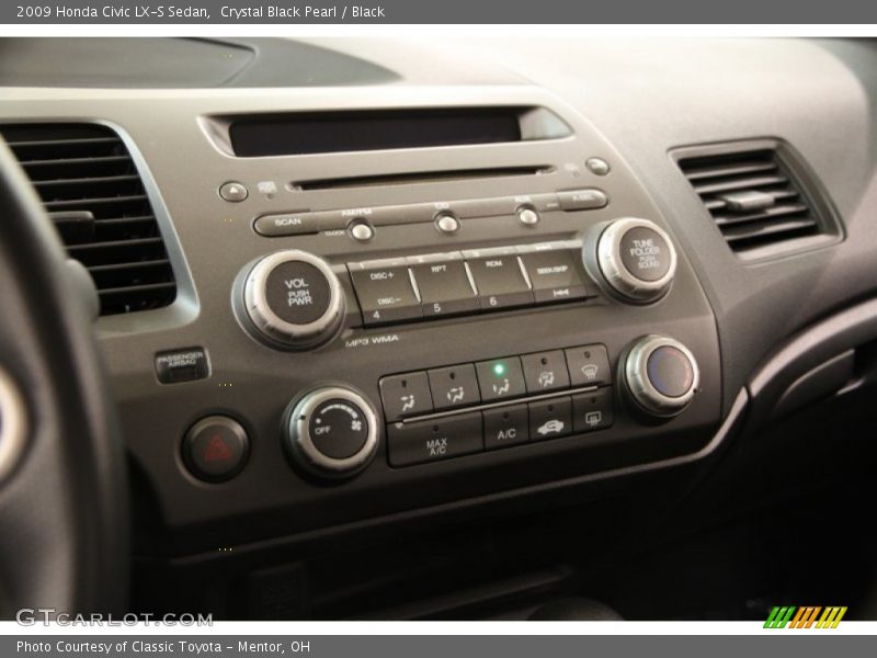 Crystal Black Pearl / Black 2009 Honda Civic LX-S Sedan