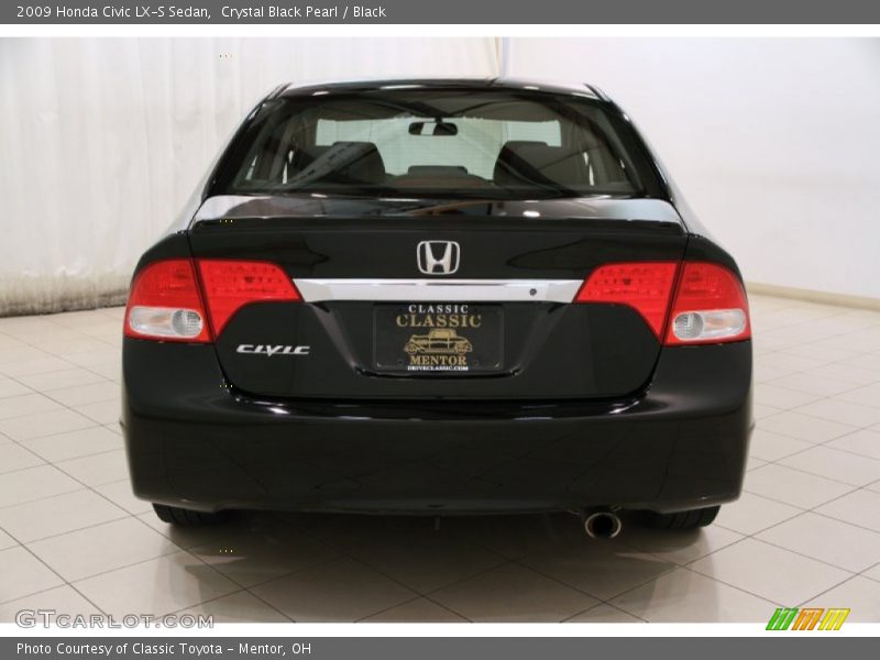 Crystal Black Pearl / Black 2009 Honda Civic LX-S Sedan