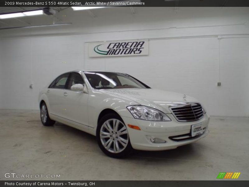 Arctic White / Savanna/Cashmere 2009 Mercedes-Benz S 550 4Matic Sedan