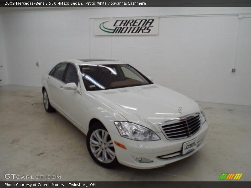 Arctic White / Savanna/Cashmere 2009 Mercedes-Benz S 550 4Matic Sedan