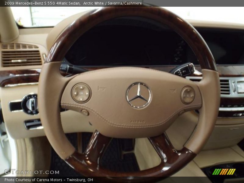 Arctic White / Savanna/Cashmere 2009 Mercedes-Benz S 550 4Matic Sedan