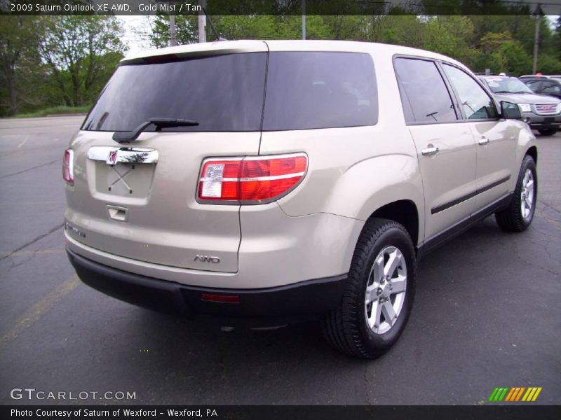 Gold Mist / Tan 2009 Saturn Outlook XE AWD